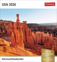 USA Sehnsuchtskalender 2026 - Wochenkalender mit 53 Postkarten