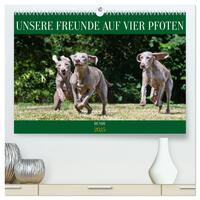 Unsere Freunde auf vier Pfoten - Hunde (hochwertiger Premium Wandkalender 2025 DIN A2 quer), Kunstdruck in Hochglanz