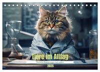 Tiere im Alltag (Tischkalender 2025 DIN A5 quer), CALVENDO Monatskalender