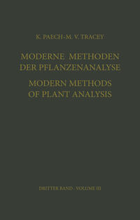 Moderne Methoden der Pflanzenanalyse / Modern Methods of Plant Analysis