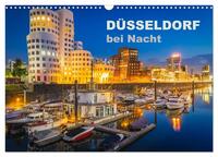 Düsseldorf bei Nacht (Wandkalender 2025 DIN A3 quer), CALVENDO Monatskalender