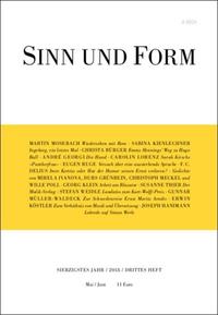 Sinn und Form 3/2018