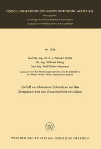 Einfluß verschiedener Schmelzen auf die Zerspanbarkeit von Gesenkschmiedestücken