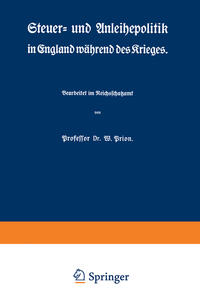 Steuer- und Anleihepolitik in England während des Krieges