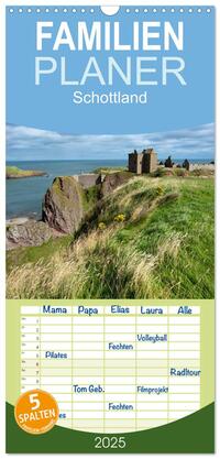 Familienplaner 2025 - Schottland mit 5 Spalten (Wandkalender, 21 x 45 cm) CALVENDO