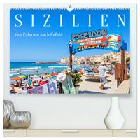 Sizilien - Von Palermo nach Cefalù (hochwertiger Premium Wandkalender 2025 DIN A2 quer), Kunstdruck in Hochglanz