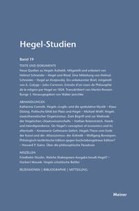 Hegel-Studien Band 19