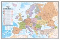 Politische Europakarte auf Kork-Pinnwand, deutsch, 90x60cm