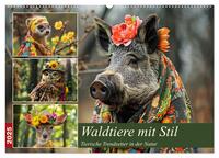 Waldtiere mit Stil. Tierische Trendsetter in der Natur (Wandkalender 2025 DIN A2 quer), CALVENDO Monatskalender