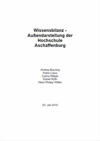 Wissensbilanz - Aussendarstellung der Hochschule Aschaffenburg