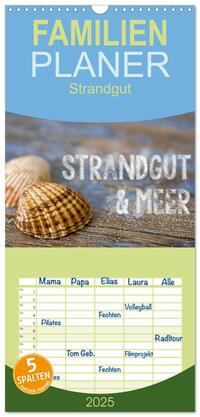 Familienplaner 2025 - Strandgut und Meer mit 5 Spalten (Wandkalender, 21 x 45 cm) CALVENDO