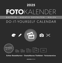 Alpha Edition - Foto-Bastelkalender schwarz 2025, 32x33cm, Do it yourself Kalender mit Seiten aus hochwertigem Bastelkarton, gestaltbares Titelblatt, Ferientermine DE/AT/CH und int. Kalendarium