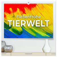 Farbenfrohe Tierwelt (hochwertiger Premium Wandkalender 2025 DIN A2 quer), Kunstdruck in Hochglanz