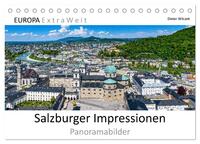 Salzburger Impressionen - Panoramabilder (Tischkalender 2025 DIN A5 quer), CALVENDO Monatskalender