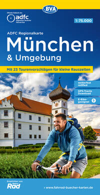 ADFC-Regionalkarte München und Umgebung, 1:75.000, mit Tagestourenvorschlägen, reiß- und wetterfest, E-Bike-geeignet, GPS-Tracks Download