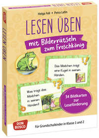 Lesen üben mit Bilderrätseln zum Froschkönig. 34 Bildkarten zur Leseförderung