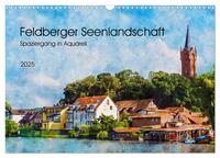 Feldberger Seenlandschaft - Spaziergang in Aquarell (Wandkalender 2025 DIN A3 quer), CALVENDO Monatskalender