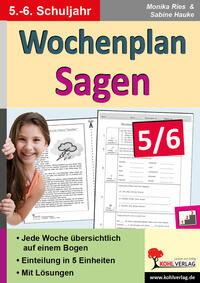 Wochenplan Sagen / Klasse 5-6