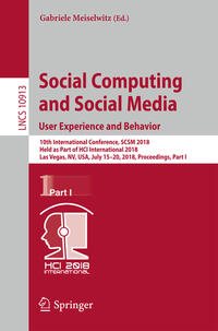 Social Computing and Social Media. User Experience and Behavior