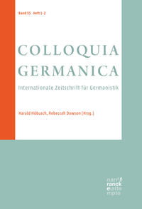 COLLOQUIA GERMANICA 55, 1-2