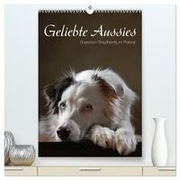 Geliebte Aussies - Australian Shepherds im Portrait (hochwertiger Premium Wandkalender 2025 DIN A2 hoch), Kunstdruck in Hochglanz