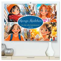 Manga Mädchen. Ein Jahr voller Stadtabenteuer (hochwertiger Premium Wandkalender 2025 DIN A2 quer), Kunstdruck in Hochglanz