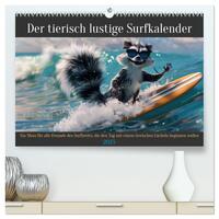 Der tierisch lustige Surfkalender (hochwertiger Premium Wandkalender 2025 DIN A2 quer), Kunstdruck in Hochglanz