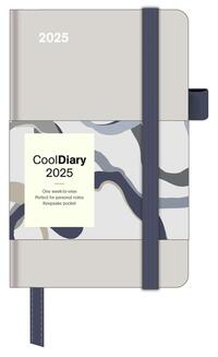 N NEUMANNVERLAGE - Stone 2025 Cool Diary, 9x14cm, Wochenkalender mit Banderole und Lesebändchen, Tasche für Visitenkarte, Jahres- und Monatsübersicht, Mondphasen und internationales Kalendarium