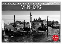 Venedig schwarz-weiß (Tischkalender 2025 DIN A5 quer), CALVENDO Monatskalender