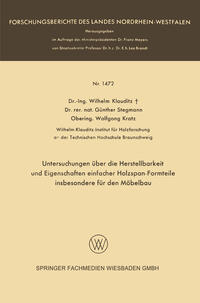 Untersuchungen über die Herstellbarkeit und Eigenschaften einfacher Holzspan-Formteile insbesondere für den Möbelbau