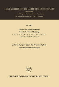 Untersuchungen über die Warmfestigkeit von Hartlötverbindungen