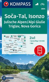 KOMPASS Wanderkarte 2804 Soca-Tal , Isonzo, Alpi Giulie / Julische Alpen, Triglav, Nova Gorica 1:50.000