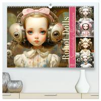 Roboter Puppen. Surrealistische Illustrationen (hochwertiger Premium Wandkalender 2025 DIN A2 quer), Kunstdruck in Hochglanz