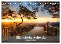 Sächsische Schweiz – Impressionen (Tischkalender 2025 DIN A5 quer), CALVENDO Monatskalender