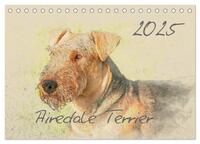 Airedale Terrier 2025 (Tischkalender 2025 DIN A5 quer), CALVENDO Monatskalender