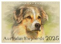 Australian Shepherds 2025 (Tischkalender 2025 DIN A5 quer), CALVENDO Monatskalender