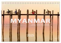 MYANMAR - Land der Pagoden (Tischkalender 2025 DIN A5 quer), CALVENDO Monatskalender