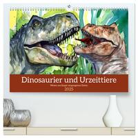 Dinosaurier und Urzeittiere - Wesen aus längst vergangenen Zeiten (hochwertiger Premium Wandkalender 2025 DIN A2 quer), Kunstdruck in Hochglanz