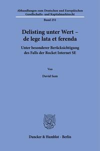 Delisting unter Wert – de lege lata et ferenda