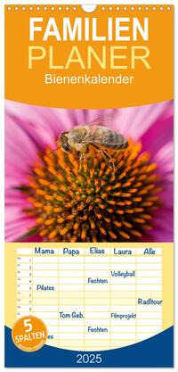 Familienplaner 2025 - Bienenkalender mit 5 Spalten (Wandkalender, 21 x 45 cm) CALVENDO