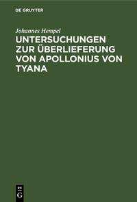 Untersuchungen zur Überlieferung von Apollonius von Tyana