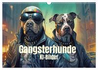 Gangsterhunde - KI-Bilder (Wandkalender 2025 DIN A3 quer), CALVENDO Monatskalender