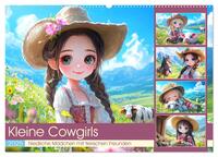 Kleine Cowgirls. Niedliche Mädchen mit tierischen Freunden (Wandkalender 2025 DIN A2 quer), CALVENDO Monatskalender