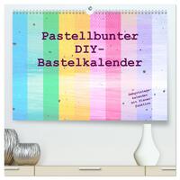 Pastellbunter DIY-Bastelkalender (hochwertiger Premium Wandkalender 2025 DIN A2 quer), Kunstdruck in Hochglanz