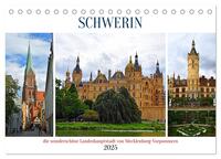 SCHWERIN, die wunderschöne Landeshauptstadt von Mecklenburg-Vorpommern (Tischkalender 2025 DIN A5 quer), CALVENDO Monatskalender