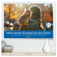 Mein bester Kumpel ist eine Ratte (hochwertiger Premium Wandkalender 2025 DIN A2 quer), Kunstdruck in Hochglanz