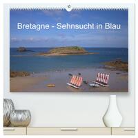 Bretagne - Sehnsucht in Blau (hochwertiger Premium Wandkalender 2025 DIN A2 quer), Kunstdruck in Hochglanz