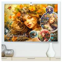 Blütenzauber - Farbenfrohe Illustrationen der Göttin Flora (hochwertiger Premium Wandkalender 2025 DIN A2 quer), Kunstdruck in Hochglanz