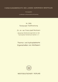 Thermo- und hydroplastische Eigenschaften von Wollfasern