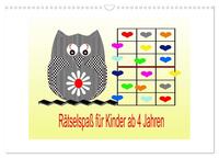 Rätselspaß für Kinder ab 4 Jahren (Wandkalender 2025 DIN A3 quer), CALVENDO Monatskalender